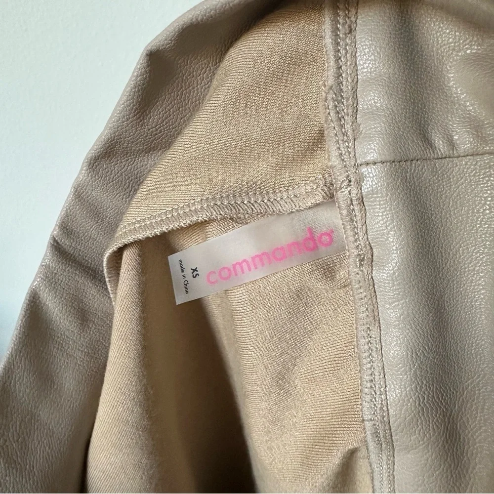 Commando Sand Faux Leather Pull On Shorts Relaxed Fit Pockets Size XS